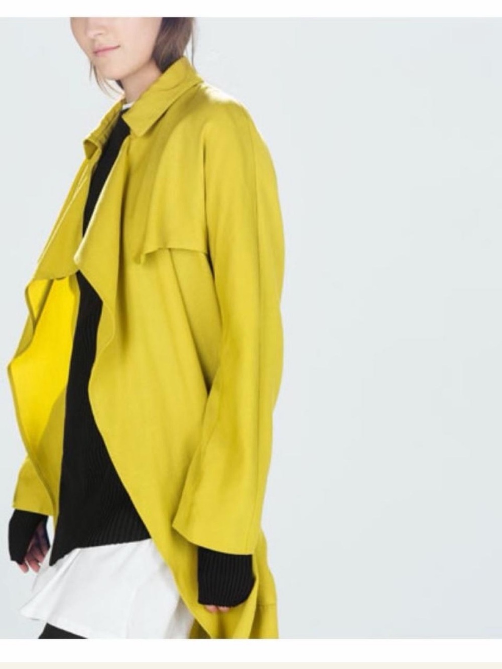 Zara Women’s Mustard Yellow Belted Trench Coat Size S